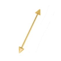 Piercing Bastao Transversal Dourado Bolinha Spyke Aço Cirurgico Piercing Bastao Transversal Dourado Bolinha Spyke Aço Cirurgico