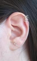 Piercing Bolinha Corrente Mola Pressão Prata 925 - Joia Elegante