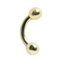 Piercing Bolinhas Bananinha haste 6mm Ouro Helix Tragus Hook Microbell Curvo18K 03223 k035