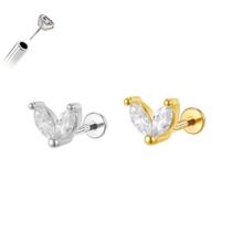 Piercing Cauda Sereia Sem Rosca Aço Cirúrgico Ouro PVD CorDouradoTamanho6mm P