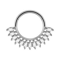 Piercing Clicker Articulado De Titânio Com Zircônia Marquise Para Septo, Argola Para Nariz, Piercing Clicker Articulado De Titânio Com Zircônia Marquise Para Septo, Argola Para Nariz,