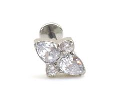 Piercing Cluster em Titânio G23 com Pedras Zircônias Roxa ou Transparente Piercing Cluster em Titânio G23 com Pedras Zircônias Roxa ou Transparente