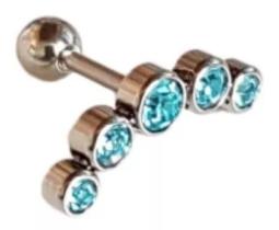 Piercing Cluster Para Helix Cartilagem 5 Pedras Brilhantes