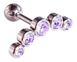 Piercing Cluster Para Helix Cartilagem 5 Pedras Brilhantes