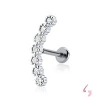 Piercing Cluster Zirconias Flores Prata 925 Hélix Conch Piercing Cluster Zirconias Flores Prata 925 Hélix Conch