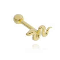 Piercing Cobra Reto Cartilagem Trágus Conch Hélix Aço Cirúrgico