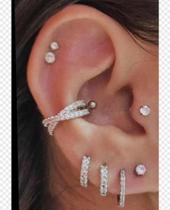 Piercing Conch Aço Cirúrgico Cartilagem Orelha Trançado 10mm