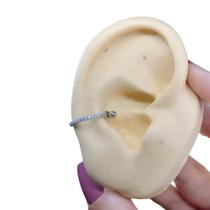 Piercing Conch Argola Aço Cirúrgico Zircônia Cristal Prateado