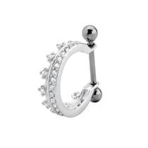 Piercing Conch Cravejado Coroa Zirconias Prata 925