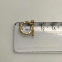 Piercing Conch Orelha Ouro 18k Argola com Pedras Brancas 02K105