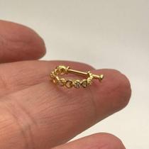 Piercing Conch Ouro 18k Coraçoes Infinito Com Pedras Orelha 01K168