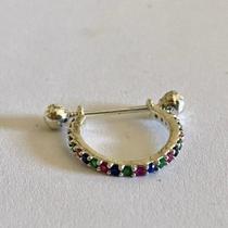 Piercing Conch Prata 925 Argola Cravejada 15mm Garantia