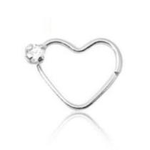 Piercing Coração 8mm Prata 925 Zircônia - Helix - Daith Piercing Coração 8mm Prata 925 Zircônia - Helix - Daith