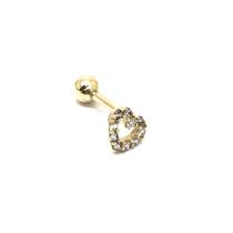 Piercing Coração Brilhantes de Zircônia 6 milímetros Ouro 18K 21373 K040 Piercing Coração Brilhantes de Zircônia 6 milímetros Ouro 18K 21373 K040