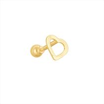 Piercing Coração Cartilagem Tragus Hélix Em Ouro 18k Piercing Coração Cartilagem Tragus Hélix Em Ouro 18k