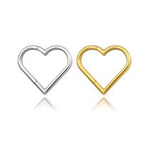 Piercing Coração Clicker Titânio G23 Ouro PVD 8mm Cor:Dourado Piercing Coração Clicker Titânio G23 Ouro PVD 8mm Cor:Dourado