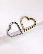 Piercing Coração com Zircônias em Titânio - Joia para Daith Piercing Coração com Zircônias em Titânio - Joia para Daith
