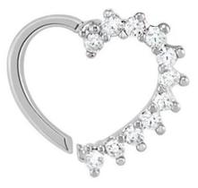 Piercing Coração Cravejado Daith Cartilagem Orelha Aço Cirúrgico
