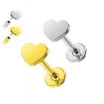 Piercing Coração Haste Fina Sem Rosca Titânio G23 Ouro PVD Cor:DouradoTamanho:6mm (P) Piercing Coração Haste Fina Sem Rosca Titânio G23 Ouro PVD Cor:DouradoTamanho:6mm (P)