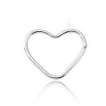 Piercing Coração Helix Daith Prata 925 (legítima) Liso 8mm
