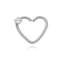 Piercing Coração Pedrinha de Aço Inox