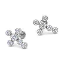Piercing Cruz com Zircônias em Titânio rosca interna Piercing Cruz com Zircônias em Titânio rosca interna