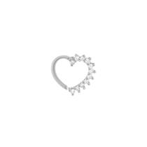Piercing Daith Aço cirúrgico Coração Cravejado Lado Esquerdo Piercing Daith Aço cirúrgico Coração Cravejado Lado Esquerdo