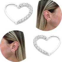 Piercing daith coração cravejado prata legitima escolha lado Piercing daith coração cravejado prata legitima escolha lado