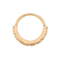 Piercing Daith Helix Cartilagem Ouro 18k Argola Zircônias