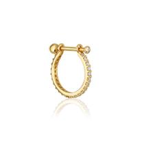 Piercing de Argola Conch Em Ouro 18k Click Com Zircônias 15mm