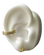 Piercing De Argola Falso Fake Dourado Pedra Zirconia