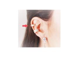 Piercing De Argola Falso Fake Dourado Pedra Zirconia Folhead