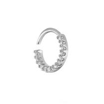 Piercing de furo piuka argola torção 8mm lenka zircônias prata Piercing de furo piuka argola torção 8mm lenka zircônias prata