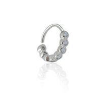 Piercing de furo piuka argola torção 8mm manu pontos de luz zircônias prata Piercing de furo piuka argola torção 8mm manu pontos de luz zircônias prata