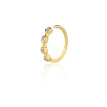 Piercing de furo piuka argola torção 8mm nay pontos de luz zircônias dourado Piercing de furo piuka argola torção 8mm nay pontos de luz zircônias dourado
