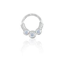 Piercing de furo piuka argola torção 8mm rebeca zircônias prata Piercing de furo piuka argola torção 8mm rebeca zircônias prata