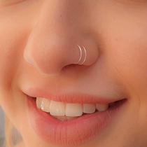 Piercing de nariz argola duplo Ouro 18k nostril Piercing de nariz argola duplo Ouro 18k nostril