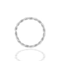 Piercing de nariz argola Torcido Ouro Branco 18k