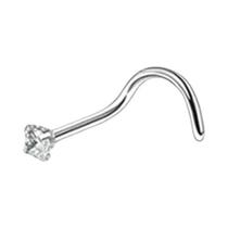 Piercing De Nariz Em Forma De L Com Cristal CZ Em Aço Cirúrgico Para Mulheres Piercing De Nariz Em Forma De L Com Cristal CZ Em Aço Cirúrgico Para Mulheres