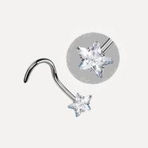 Piercing De Nariz Nostril Com Ponto De Luz Estrela Zircônia