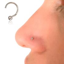 Piercing De Nariz Ponto De Luz Nostril Ouro Branco 18k 750 c/ Estojo e Certificado Piercing De Nariz Ponto De Luz Nostril Ouro Branco 18k 750 c/ Estojo e Certificado