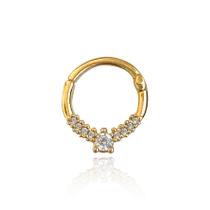 Piercing De Nariz Septo Articulado Argola Ouro 18k 750 C/ Zircônia Acompanha Estojo e Certificado