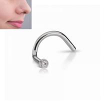 Piercing De Nariz Titânio Ponto De Luz Pedrinha Branca
