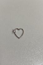 Piercing De Orelha CoraÃÃo Com Zirconia Em Ouro Branco 18k