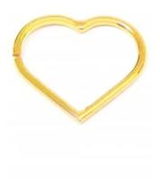 Piercing De Orelha Coração Em Ouro 18k Piercing Cartilagem