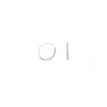 Piercing de Orelha Prata 925 Argola com Zircônias 10,2 mm