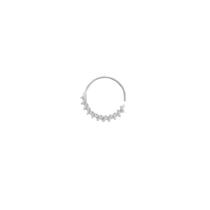 Piercing de Orelha Prata 925 Argola com Zircônias 10,2 mm