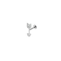 Piercing de Orelha Prata 925 Flecha Cravejada 11,4 mm