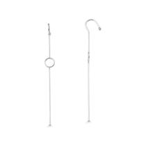 Piercing de Orelha Prata 925 Transversal com Círculo 73 mm