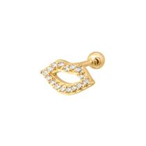 Piercing De Orelha Tragus Cartilagem Ouro 18k Boca Zircônia PC0142
